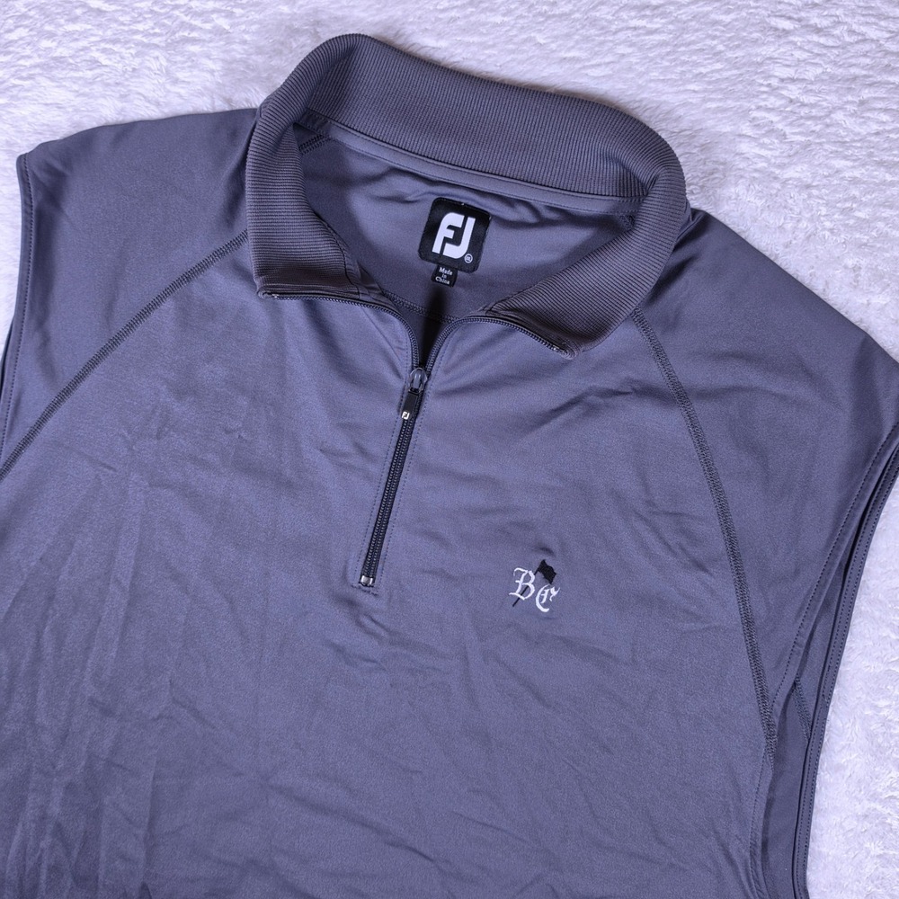 FootJoy 1/4 Zip Vest Mens XXL Gray Nylon Stretch Sleeveless Golf 1005822